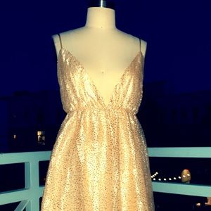 Gold long dress M